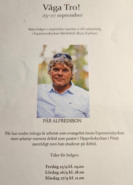 Möteshelg med Pär Alfredsson – Våga Tro!